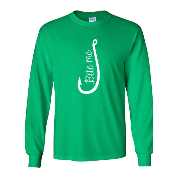 Bite Me Fish Hook Adult Long Sleeve T-shirt