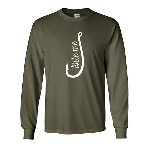 Bite Me Fish Hook Adult Long Sleeve T-shirt