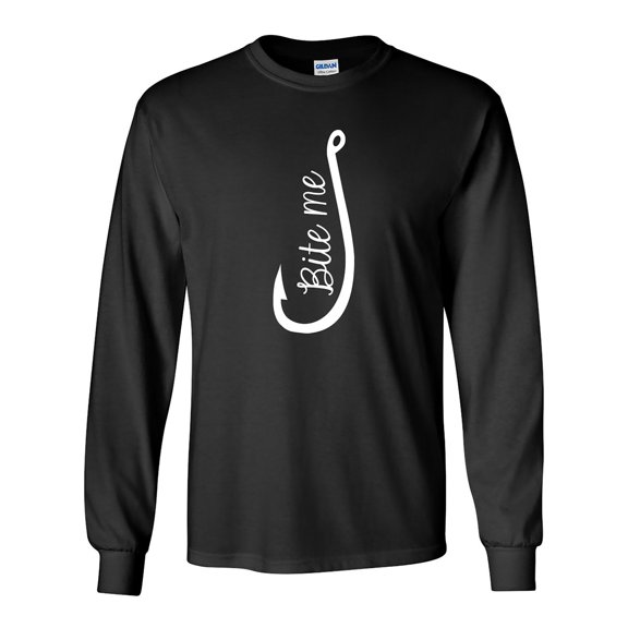 Bite Me Fish Hook Adult Long Sleeve T-shirt