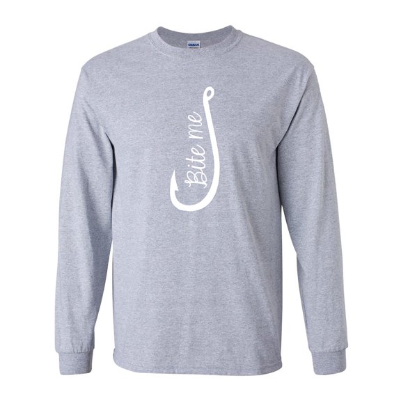 Bite Me Fish Hook Adult Long Sleeve T-shirt