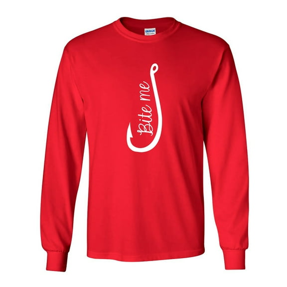 Bite Me Fish Hook Adult Long Sleeve T-shirt