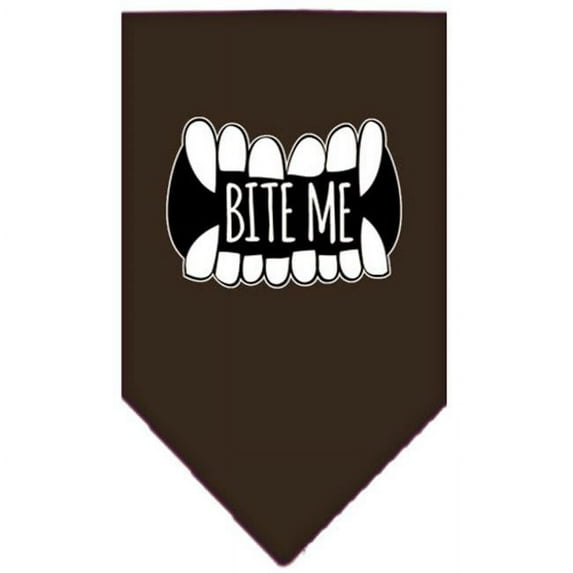 Bite Me Screen Print Bandana, Brown - Small