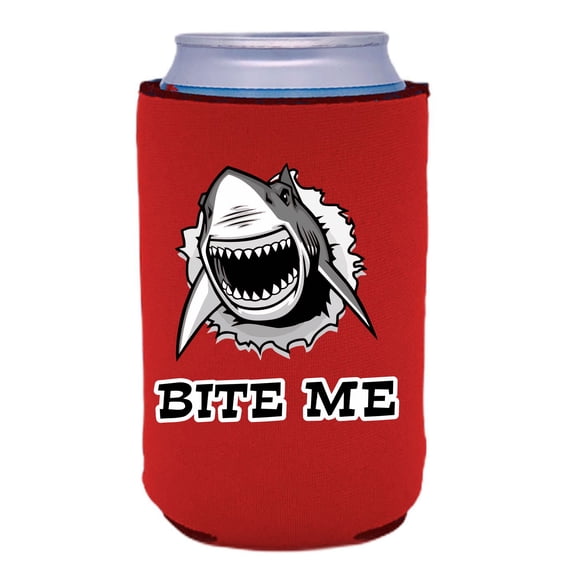 Bite Me Shark Can Coolie (Red)