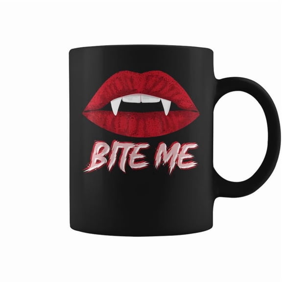 Bite Me Vampire Fangs Diy Halloween For Aspiring Dracula Coffee Mugs
