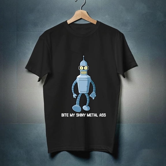 Bite My Shiny Metal Bender Futurama Cartoon TV Show T Shirt Tee Gift New