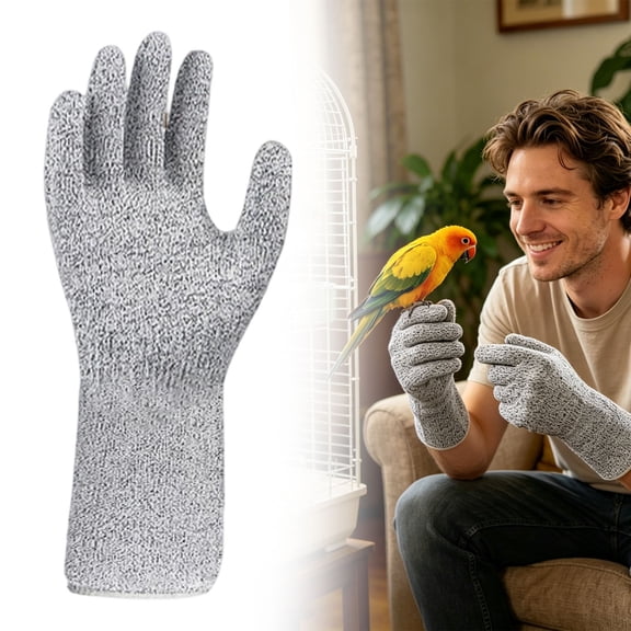 Bite Proof Gloves,Scratch Resistant Multipurpose Guard,Pet Grooming Gloves - for Grooming Pet Parrot Bird Training Work Gardening Camping Safety Veterinary Farming Falconry