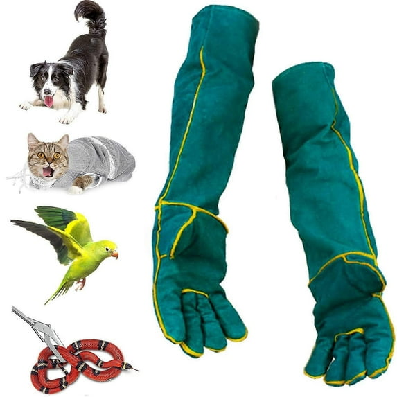 Bite Resistant Gloves for Handling Animals, 60 cm/24 In Welding Gloves for Gardening, Dog Training, Bite Resistant Feeding Gloves