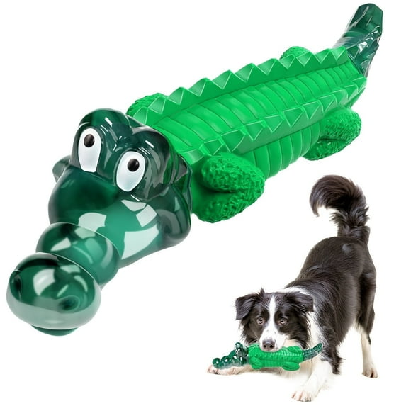Bite Resistant Rubber Alligator Dog Toy - Durable and Chew Resistant, Anxiety Relief and Boredom Killer Design for Small, Medium, and Large Dogs - All Breed Sizes, Fun Pet Supplies