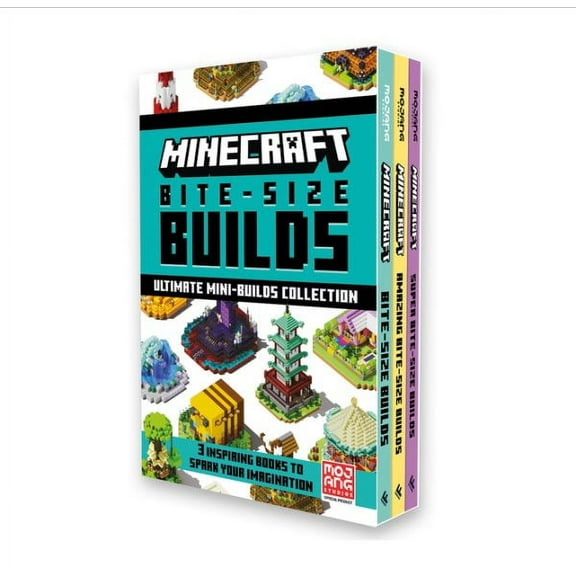 Minecraft Bite-Size Builds by Mojang AB 3 Books Collection Box Set - Ages 7+ - Hardback