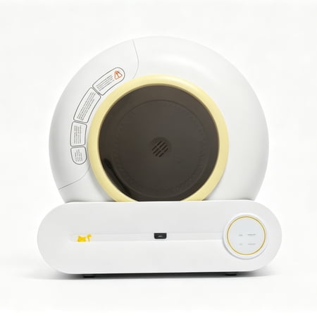 Biteblock Automatic Cat Litter Box Self Cleaning - APP Control - Ultra-Quiet, Suitable for Medium Cats and Kittens, Safe Anti-Pinch Litter Box (Assembly Required) -White