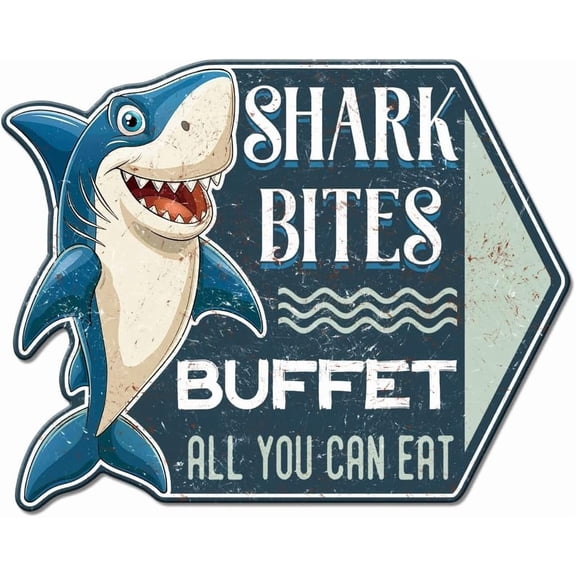 Bites Buffet All You Can Eat Vintage Metal Tin Sign Retro Plaque Poster Metal Wall Decorative Tin Signs for Home Restaurant Kitchen or Dining Room