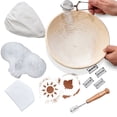 thumbnail image 1 of Bitimexhome Banneton Bread Proofing Basket Set, 9 Inch Round Sourdough Proofing Basket with Rattan Bowl, Bread Lame, Dough Scraper & Flour Sifter, Sourdough Starter Kit Baking Supplies Gift, 1 of 7