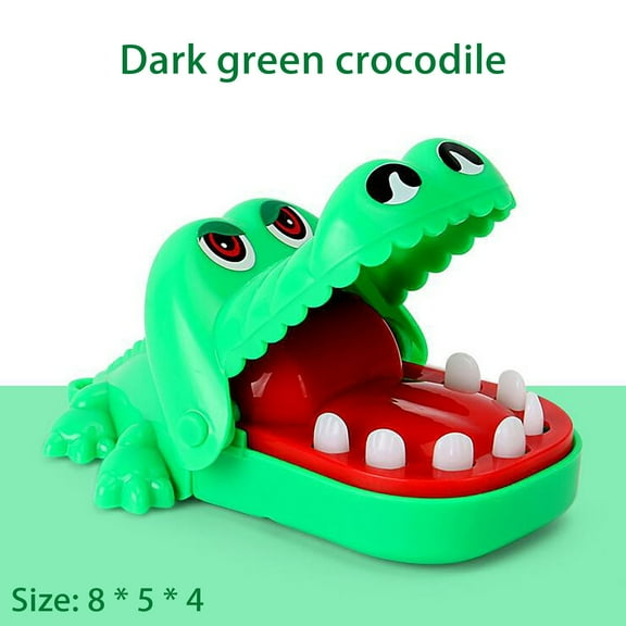 Biting Crocodile Game Game Toy Green Biting Finger Family Board Game Funny Desktop Prank Toy for Kids Toddlers Aged 3 and Up Party Gathering Finger Biting Game Toy with Keychain