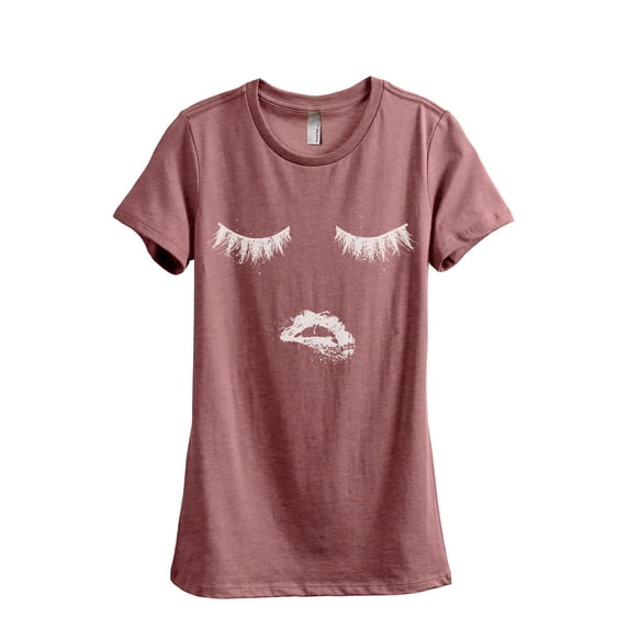 Biting Lips and Lashes Women's Fashion Relaxed T-Shirt Tee Heather Rouge Small
