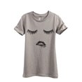 thumbnail image 1 of Biting Lips and Lashes Women's Fashion Relaxed T-Shirt Tee Heather Tan 2X-Large, 1 of 3