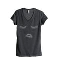 thumbnail image 1 of Biting Lips and Lashes Women's Fashion Relaxed V-Neck T-Shirt Tee Charcoal Grey X-Large, 1 of 3
