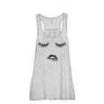thumbnail image 1 of Biting Lips and Lashes Women's Fashion Sleeveless Flowy Racerback Workout Yoga Tank Top Sport Grey Small, 1 of 3