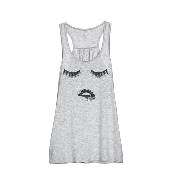 Biting Lips and Lashes Women's Fashion Sleeveless Flowy Racerback Workout Yoga Tank Top Sport Grey Small