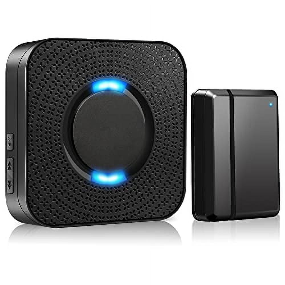 Bitiwend Door Chime, Wireless Door Alarm Sensor with 600ft Range 58 Chimes Adjustable Volume Mute Mode LED Indicators,