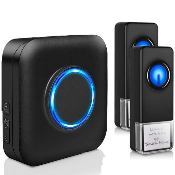 Bitiwend Wireless Doorbell, Door Bell Ringer Wireless 1000 Feet with 5 Volume Levels, Waterproof and dustproof, 58 Chimes & LED Flash, for Home Classroom Office2 Push Buttons 1 ReceiverWhite