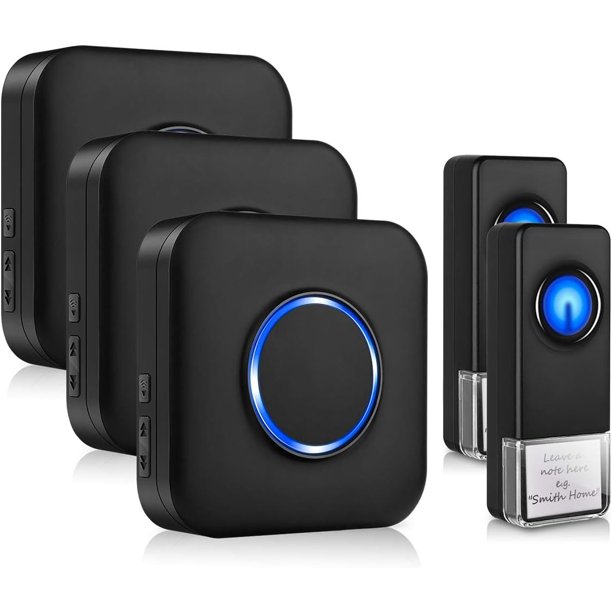 Bitiwend Wireless Doorbell, Door Chimes Wireless Kit, 2 Receivers 3 Buttons, Home/Office Use