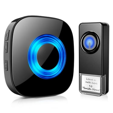 Bitiwend Wireless Doorbell Plug-in Doorbell Waterproof Doorbell Chime Operating with LED Flash for Home, Businesses,Black