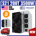 thumbnail image 1 of Bitmain Antminer S21 200T 3500W - BTC Miner Input 220~277 AC | EndlessMining ™️, 1 of 1