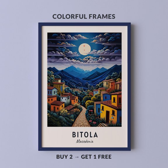 Bitola Travel Macedonia City Cityscape Poster, Travel Inspired Home And Office Decor