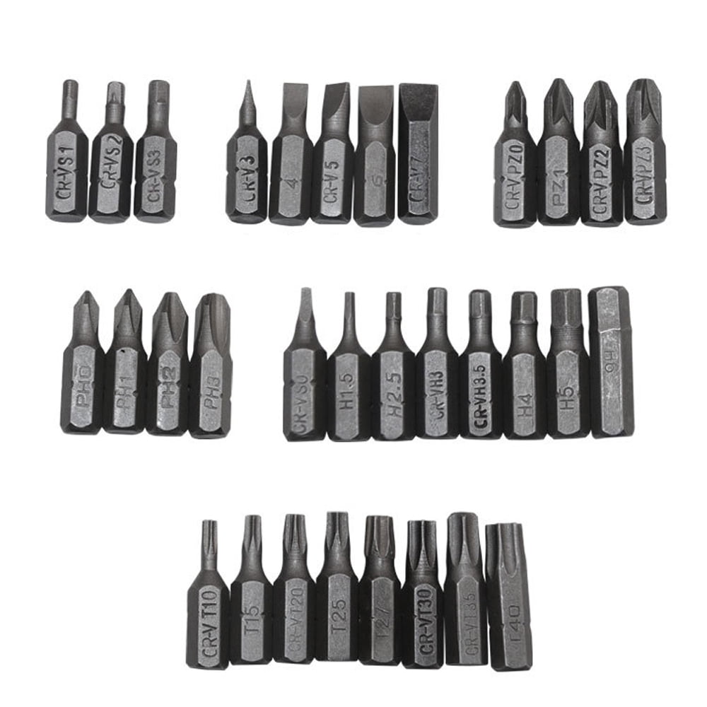 Bits 33pcs Screwdriver Bits Set 45 Steel Material Bit Kit With Long ...