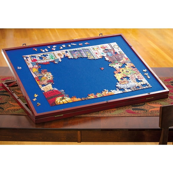 Bits And Pieces Cedarwood Adjustable Puzzle Tabletop Easel for Adult Boards - Family Time Fun