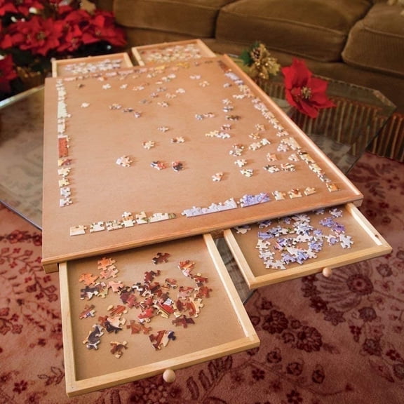 Bits And Pieces - 1000 Piece Jigsaw for Adults - Puzzle Board with Four Sliding Drawers