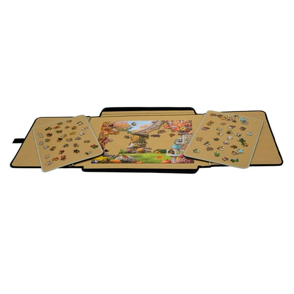 Bits And Pieces - Unique Fabric Jigsaw Caddy - Portable Puzzle Board for 1500 Pieces
