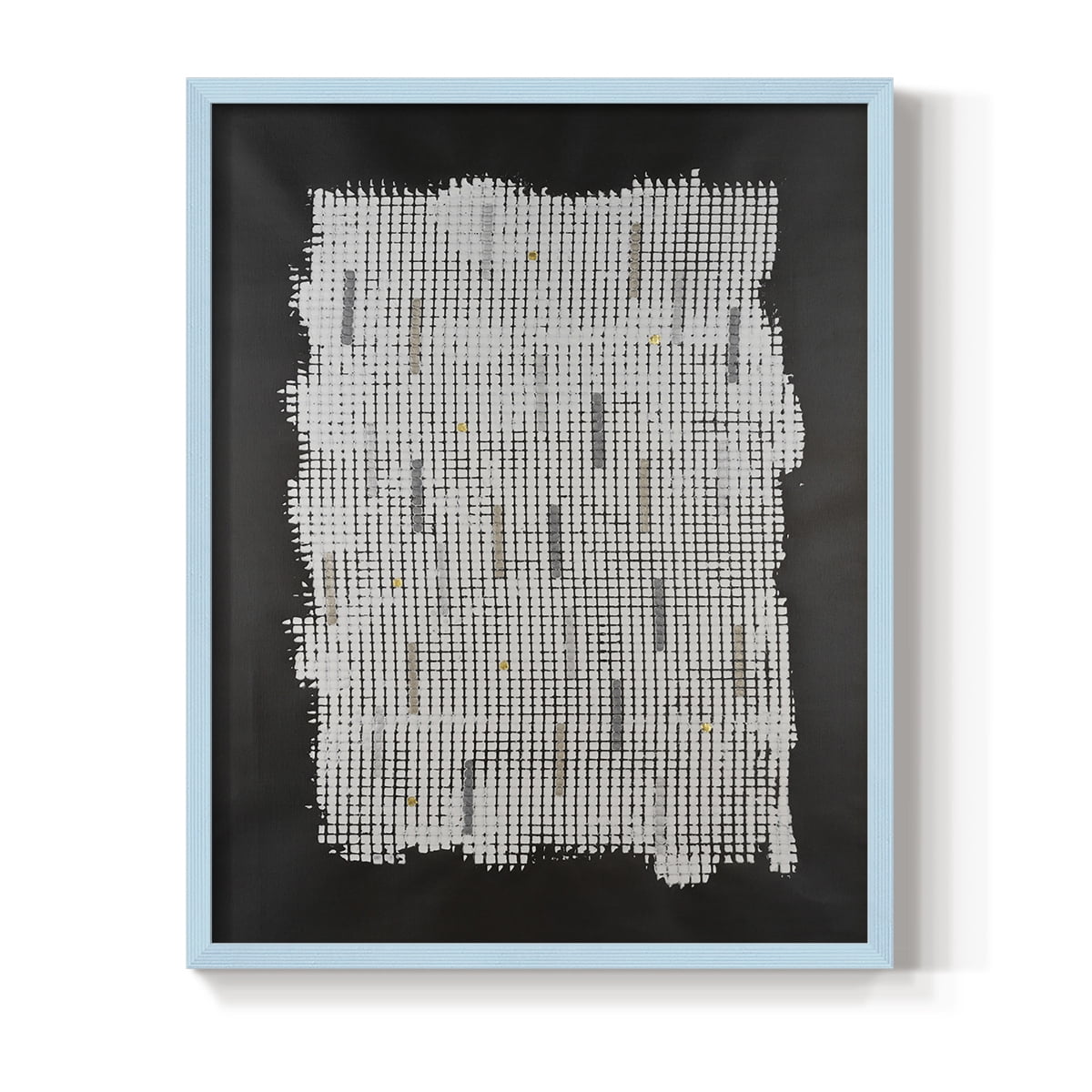 Bits & Bytes II Framed Print in Blue Solid Wood Framed Print No Nail Hanging