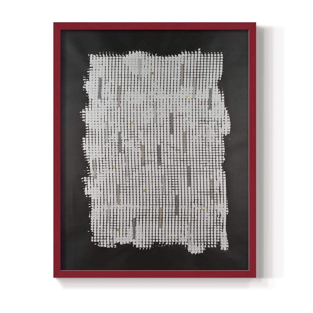 Bits & Bytes II Framed Print in Red Solid Wood Framed Print No Nail Hanging