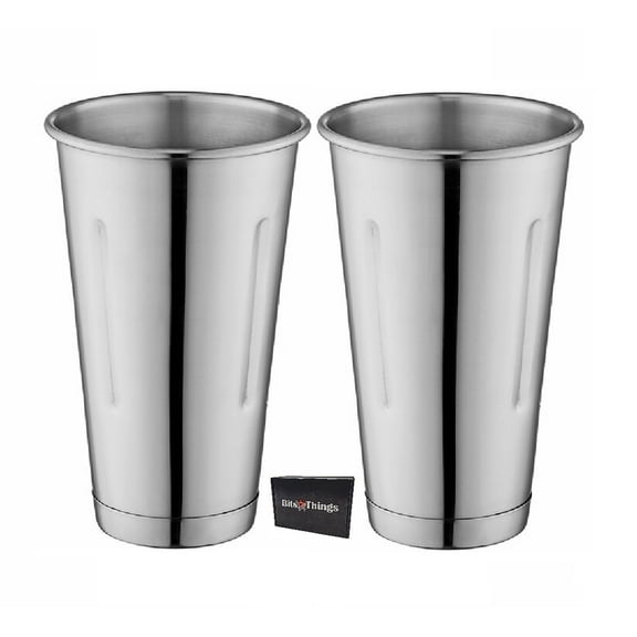 Bits N Things 30 oz. Stainless Steel Malt Cup | Milkshake or Cocktail | Pack of 2