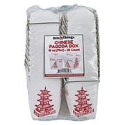 Bits N Things Pagoda Chinese Take Out Containers with Wire Handle 16 Oz / Pint Size 25 Count