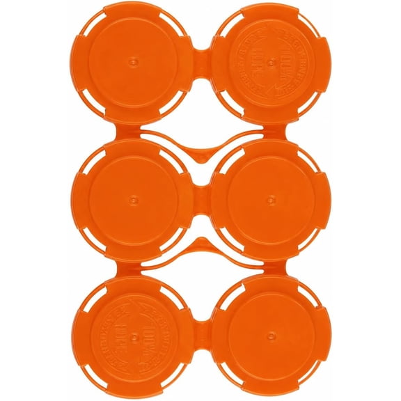 Reusable Orange Can Holder Carrier, Six Can, Pack of 20 - Snap Off Carrier For 12 oz & 16 oz Cans - Brewery Homebrewing Beverage Canning & Transport - 100% Recycled Plastic, USA Made - Bits N Things