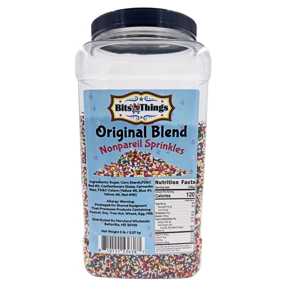 Bits N Things Sprinkles | Bulk Pack | Kosher | 5 lb (Nonpareils)