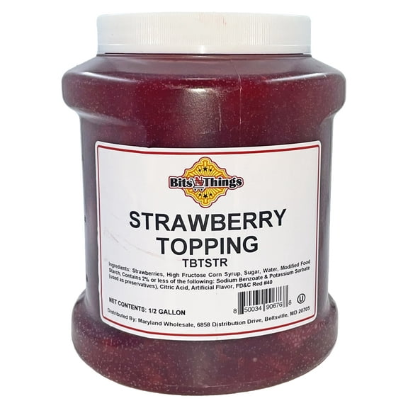 Bits N Things Strawberry Dessert Topping | Ice Cream, Sundaes, Pie | Kosher | 64 oz.