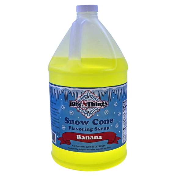 Bits N Things Banana Snow Cone Syrup | Slushy & Granita | Kosher | Made In America | 1 Gallon