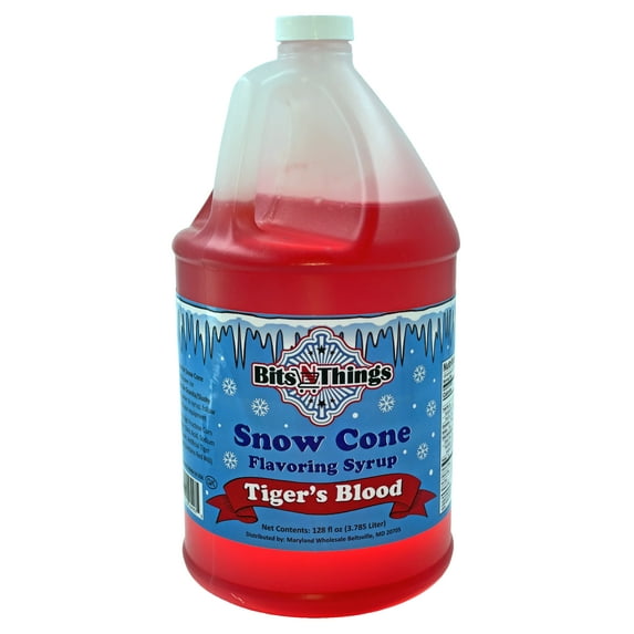 Bits N Things Tiger's Blood Snow Cone Syrup | Slushy & Granita | Kosher | Made In America | 1 Gallon