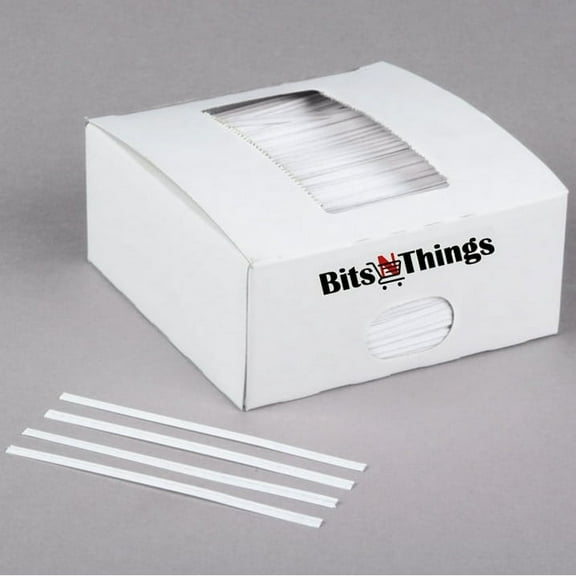 Bits N Things White Twist Ties for Bags | Bulk 2000 Pack with Dispenser Box | 4" Coated Wire Ties Reusable Bread