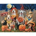 thumbnail image 1 of Bits and Pieces - 100 Piece Large Piece Family Jigsaw Puzzle for Adults & Kids - 15" x 19" - Halloween Tricksters - 100 pc Spooky Trick or Treat Dog Costumes by William Vanderdasson, 1 of 5