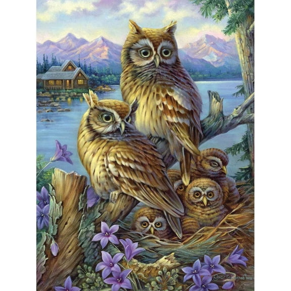 Bits and Pieces Owls in The Wilderness 1000-Piece Jigsaw Puzzle, 20x27 Inches