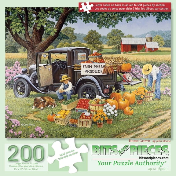 Bits & Pieces 200‑Pc Home Grown Fall Farm Puzzle for Seniors, 15×19 in
