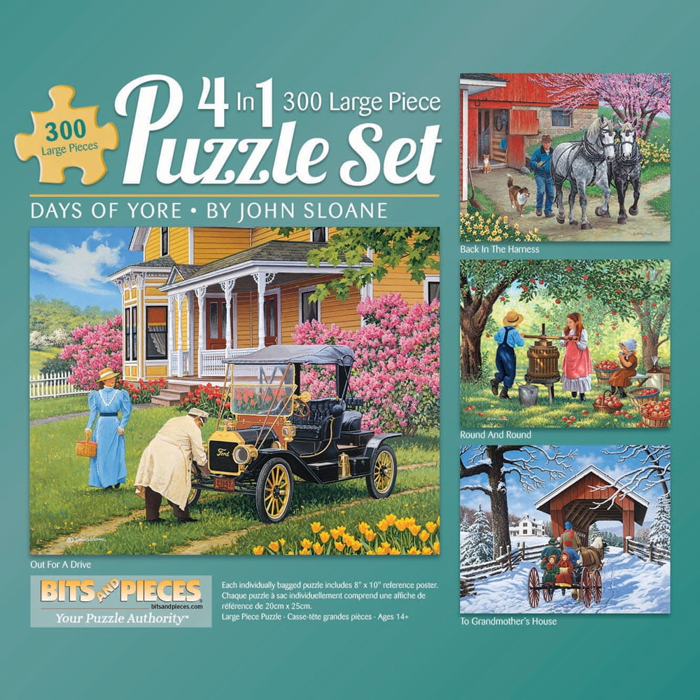 Bits and Pieces 4In1 MultiPack Days Of Yore 300 Piece Jigsaw Puzzles