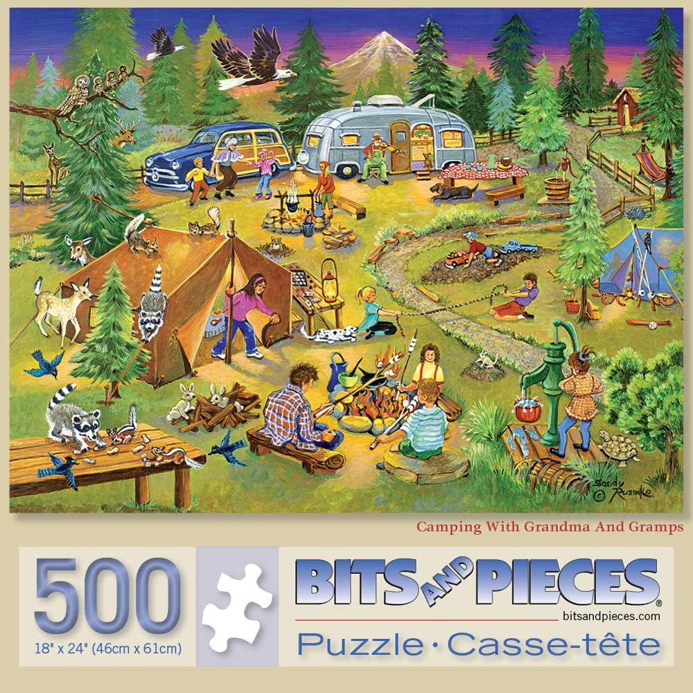 Bits and Pieces 500 Piece Jigsaw Puzzle for Adults Camping with Grandma and Gramps by Artist