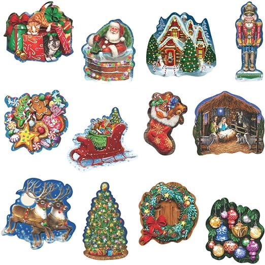 Christmas Celebration 750 Piece Mini Shaped Holiday Jigsaw Puzzle