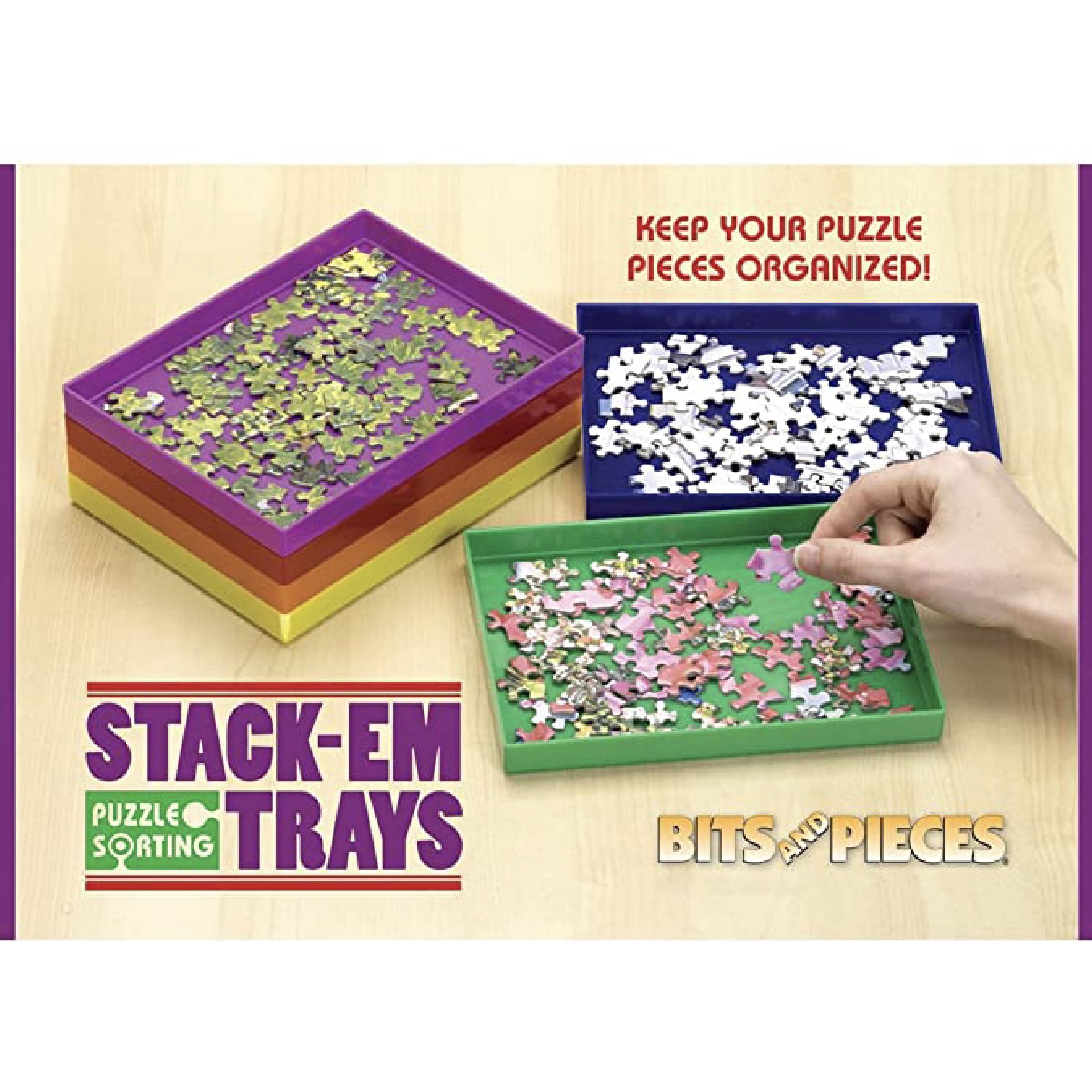 Bits and Pieces - MMF7 Stack-Em Sorting Trays - Puzzle Piece Organizer - Stackable Sorting Trays ...