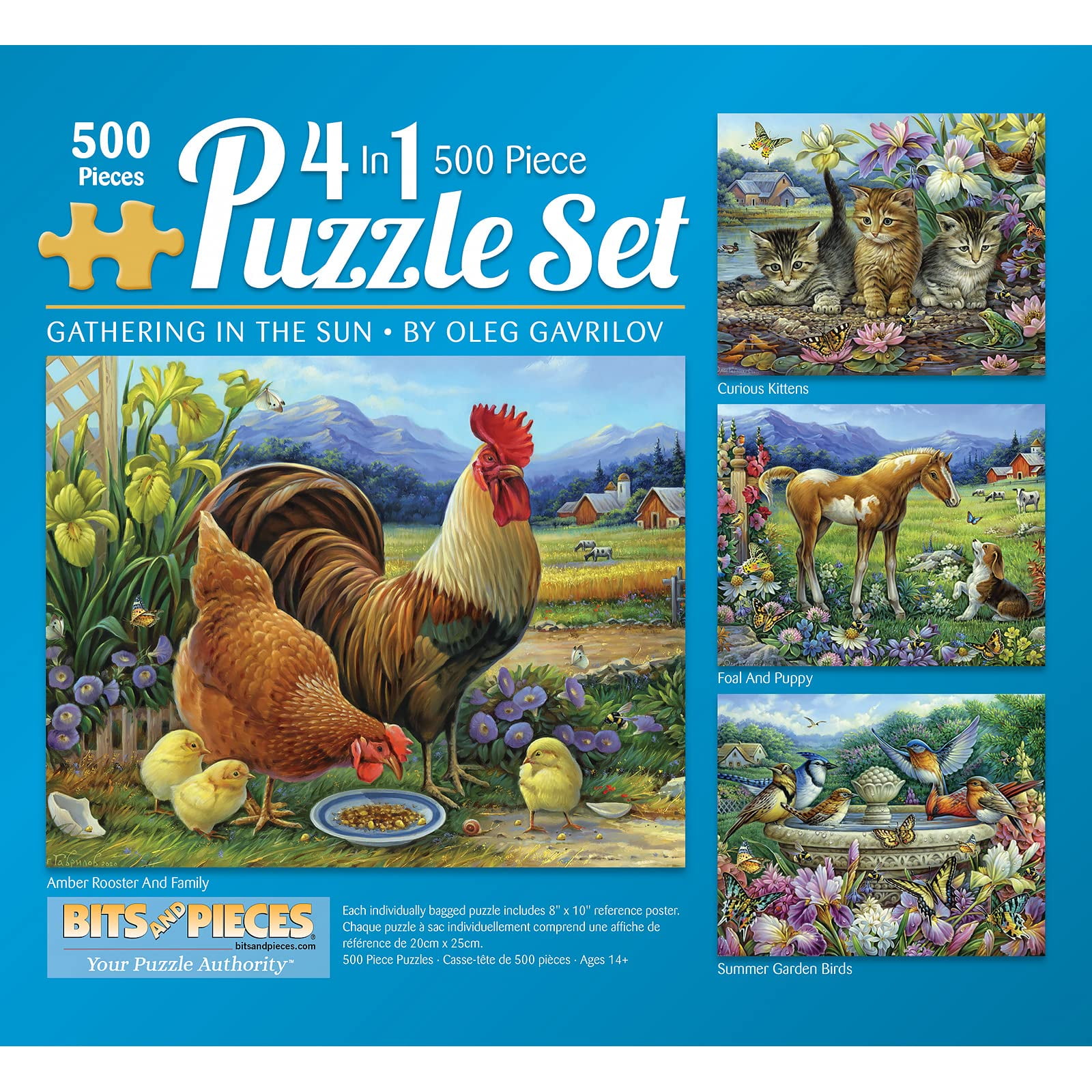 Bits and Pieces 4-In-1 Multi-Pack 500 Piece Jigsaw Puzzles Summer ...